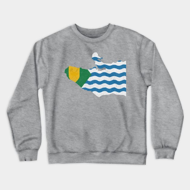 Vancouver, Canada Flag and Map Crewneck Sweatshirt by Naoswestvillage